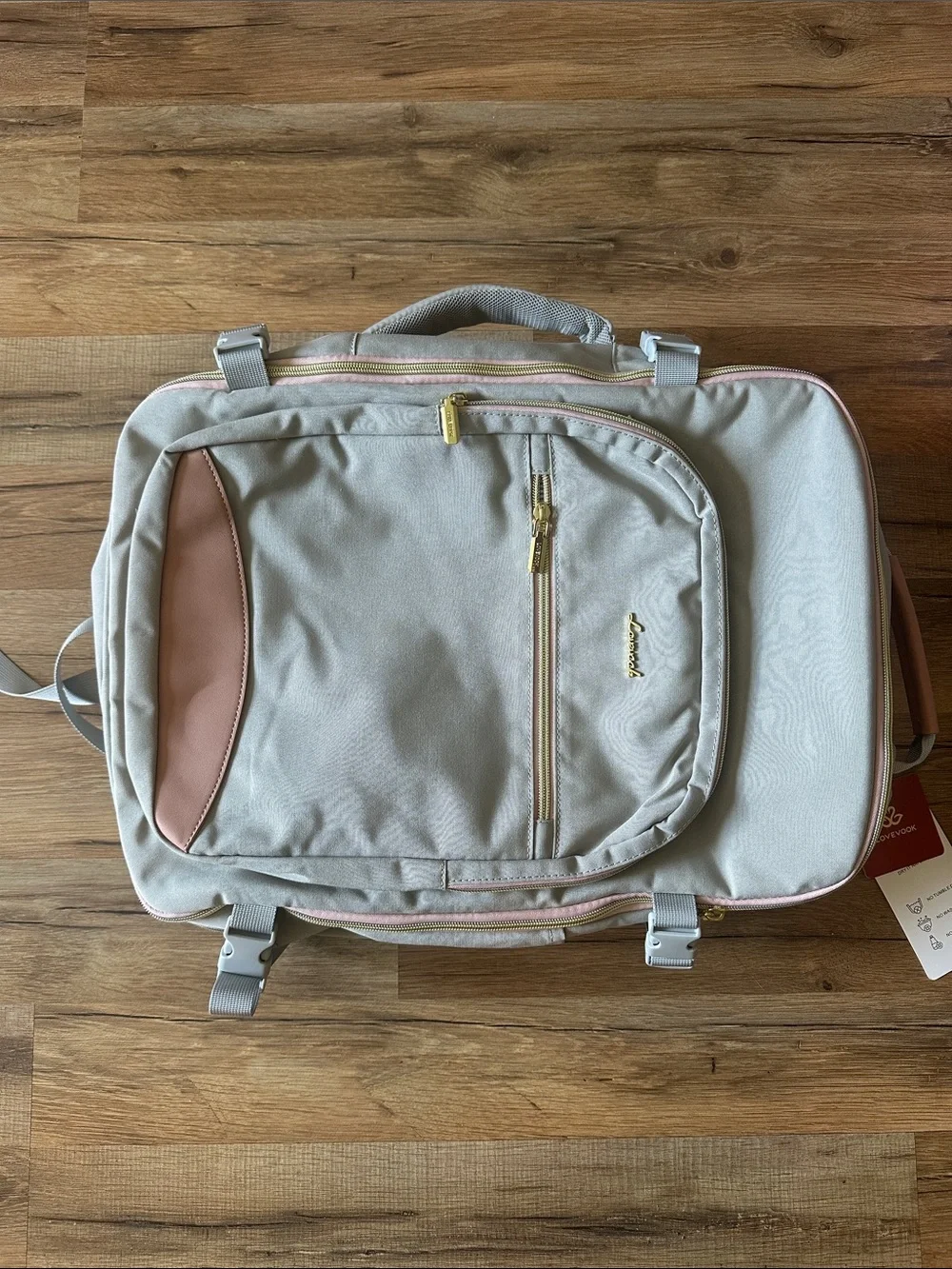 Lovevook Beige and Pink Women's Laptop Backpack